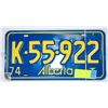 Image 1 : VINTAGE ALBERTA LICENSE PLATE 1974