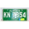 Image 1 : VINTAGE ALBERTA LICENSE PLATE 1962