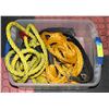 Image 1 : MINI TOTE OF ASSORTED BUNGEE CORDS, TOW ROPE, ETC