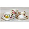 Image 1 : VINTAGE 3 CUP & SAUCER SETS