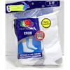 Image 1 : WHITE CREW SOCKS 6-12 SIZE 6-PACK FRUIT