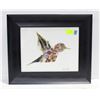 Image 1 : SIGNED ORIGINAL ART MIXED MEDIA BIRD FRAMED 16.5"