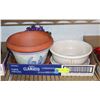 Image 1 : POTTERY PLANTERS, FLOWERS AND VASE