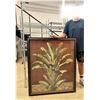 Image 2 : Large Framed Art Print, Traveler Palm w/ Red Background 38" x 44"