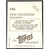 Image 2 : 1982 TOPPS KEN ANDERSON