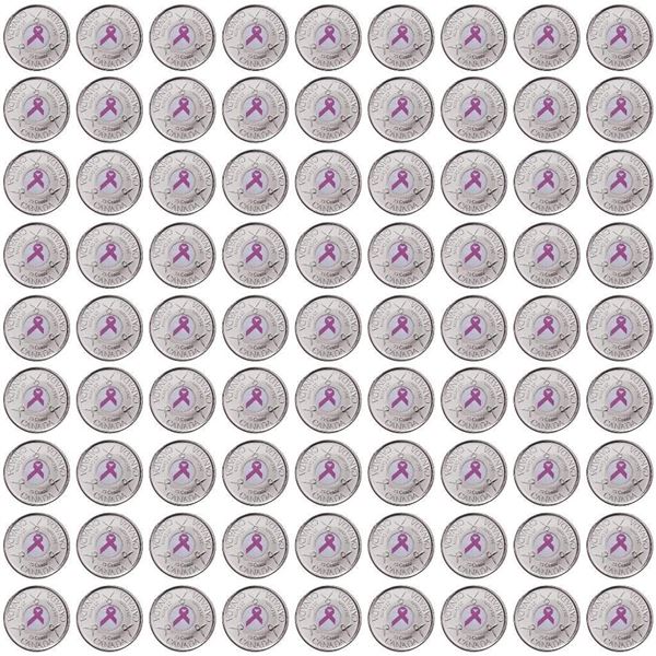 Lot of 63 x Canada 2006 25 Cent Coins - Pink Ribbon Issue