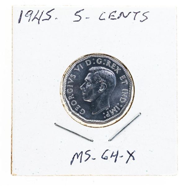 1945 Canada Five Cents MS-64 -x