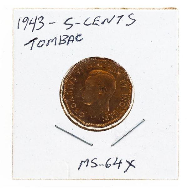 1943 Canada Five cents TOMBAC MS64