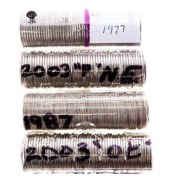 Group of 4 Rolls Canada Ten cents - 2003 "P" NE,3003 OE, 1977, 1987