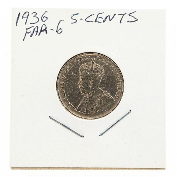 1936 Canada Five Cents Far 6