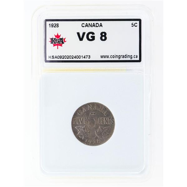 "Canada 1928 Five Cents VG8 KSA