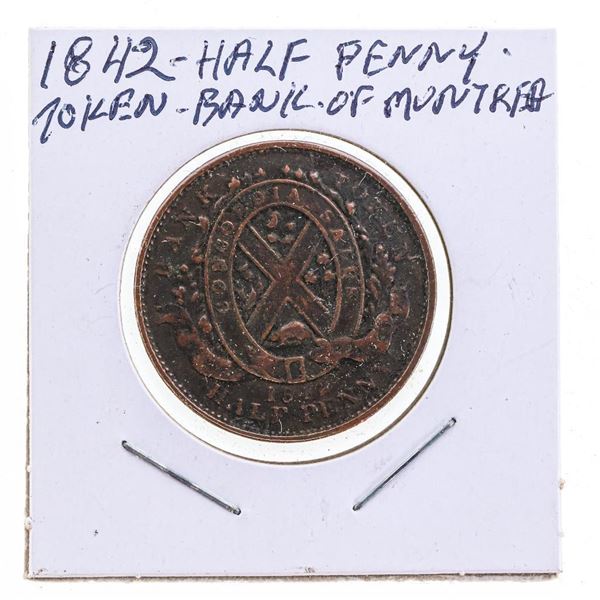 1842 Half Penny Token Bank of Montreal