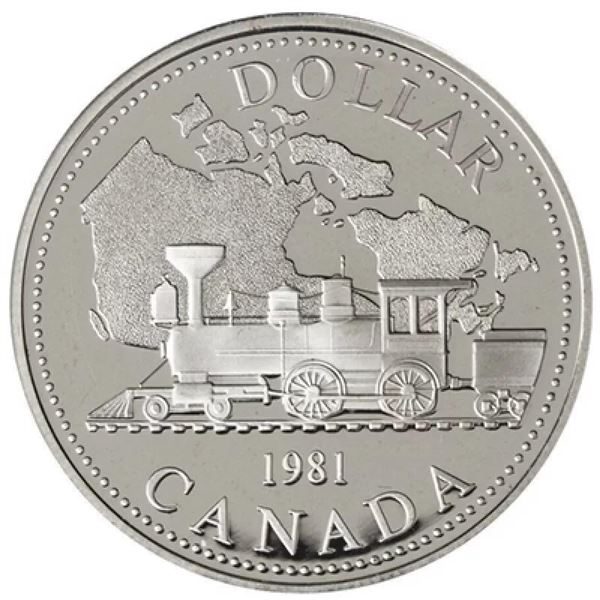Canada, 1981 Cased Silver Dollar - Trans Canada Railway