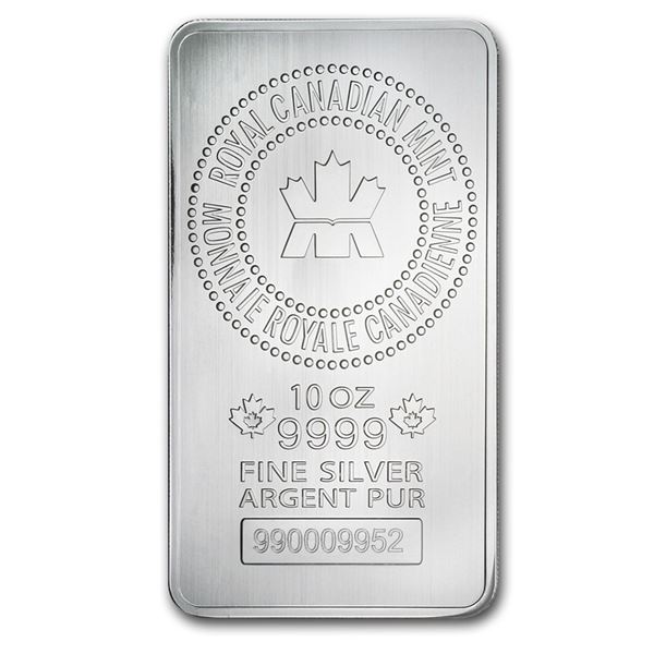 10 Oz Royal Canadian Mint Silver Bar (New) .9999