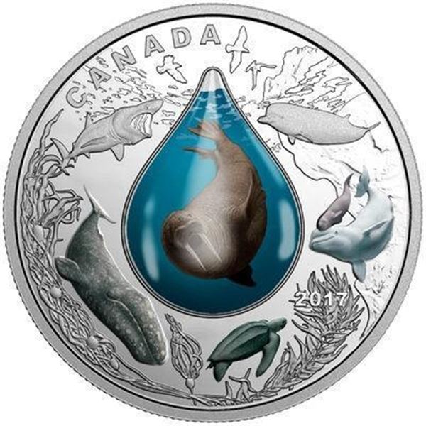 2017 $20 CANADIAN UNDERWATER LIFE - PURE SILVER COIN