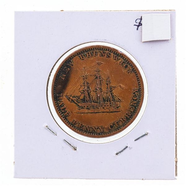 1854 New Brunswick Half Penny Token