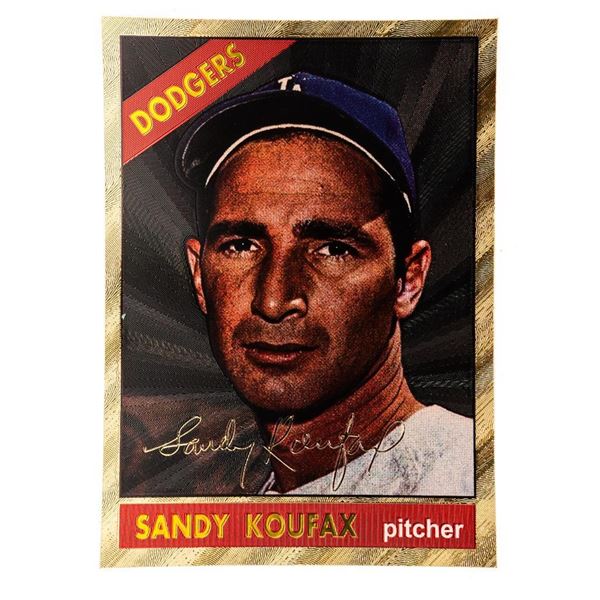 "SANDY KOUFAX" Dodgers  23kt Gold Leaf Foil Card