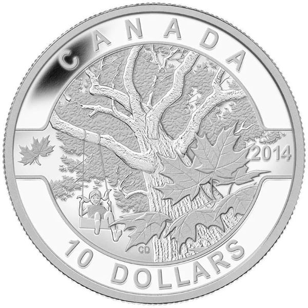 2014 $10 Fine Silver Coin, Down by The Maple Tree