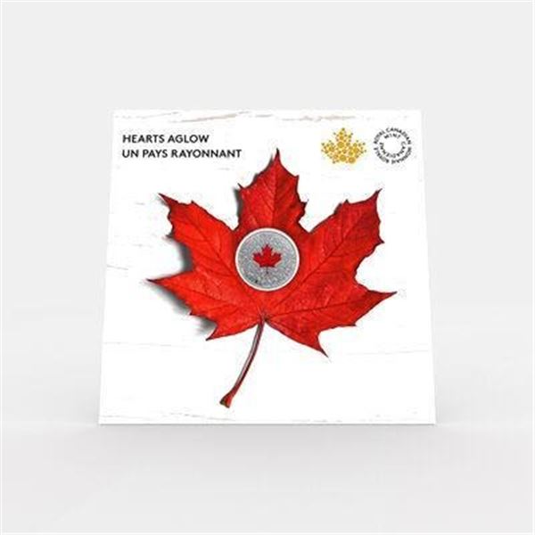 RCM 2018 Fine pure Silver $5 Coin Hearts Aglow Folio