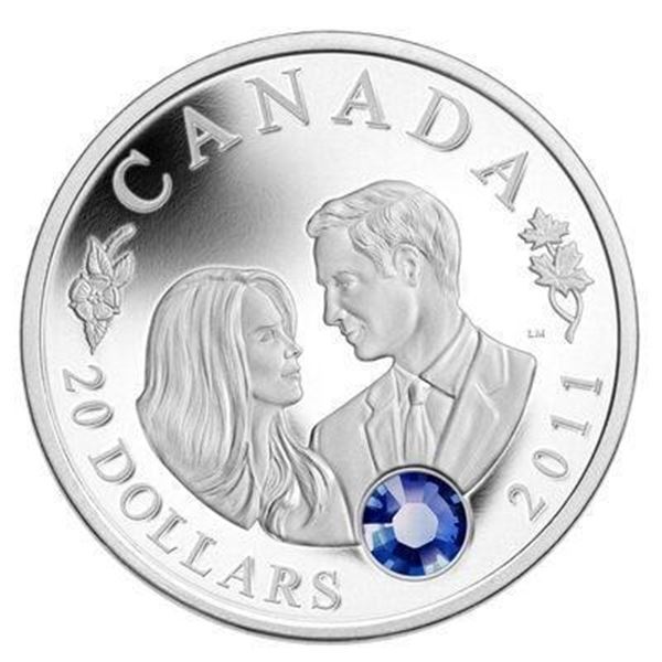 2011 $20 H.R.H. PRINCE WILLIAM OF WALES AND MISS CATHERINE MIDDLETON - PURE SILVER COIN