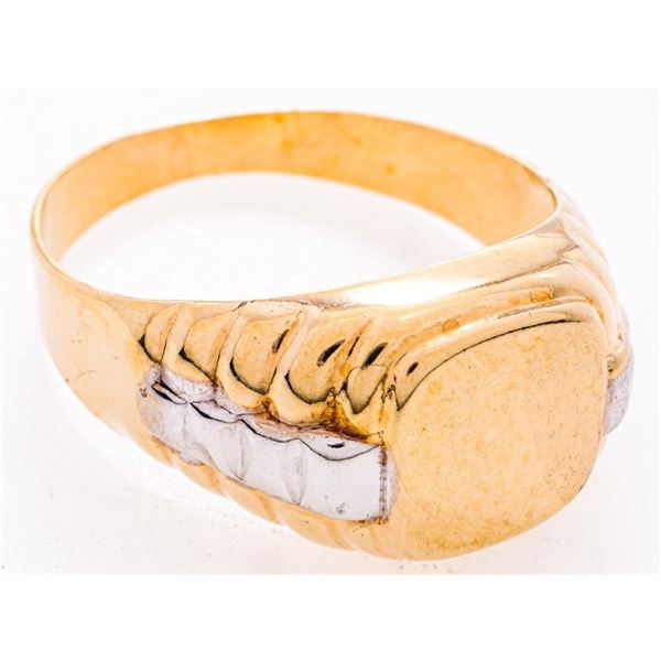 18kt Gold Overlay Signet Ring Size 13