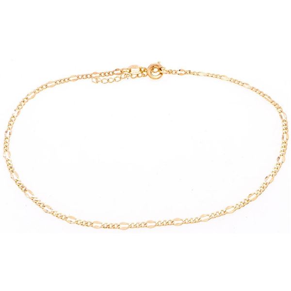 18kt Gold Overlay Anklet Chain 10"
