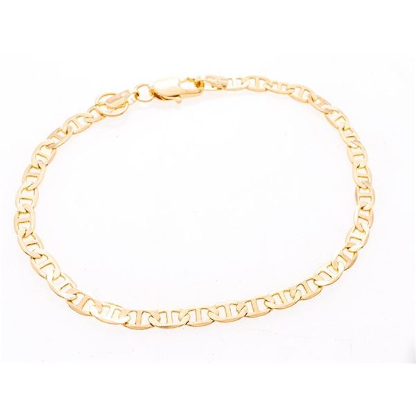 18kt Gold Overlay GUCCI Link Flat Bracelet 7.5"