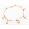 Image 1 : 18kt Gold Overlay Paper Clip Link Charm Style Bracelet