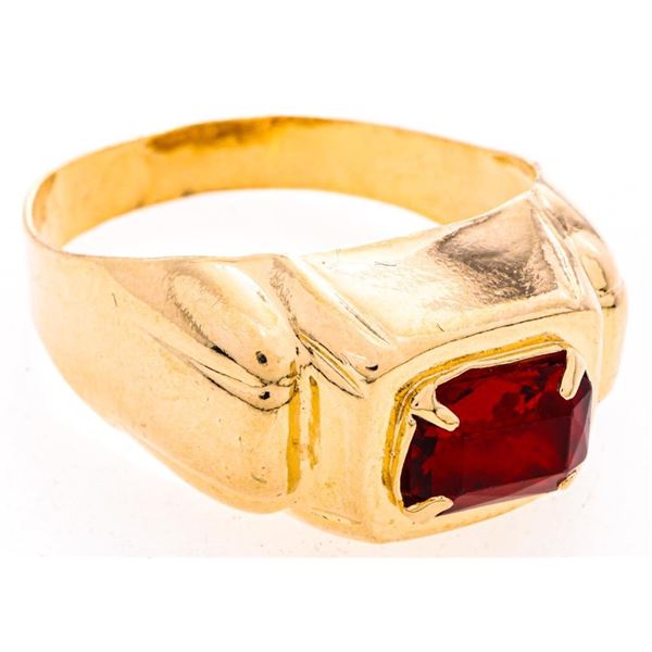 18kt Gold Overlay Gemstone Ring Size 13