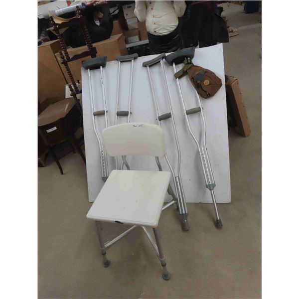 2 Sets of Aluminum Crutches , Bath Chair 