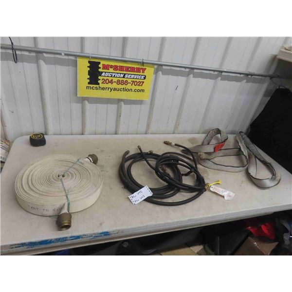 Full Roll of Fire Hose, Load Straps & More