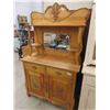 Image 1 : Antique Buffet with Tall Wood Framed Mirror  78'' x 45'' x 19'' 