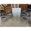 Image 1 : Wrought Iron and Glass Table 29 1/2'' x 47'' x 47'' with