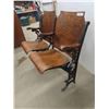 Image 2 : Old Theatre Seats Wood with Cast End Flip 