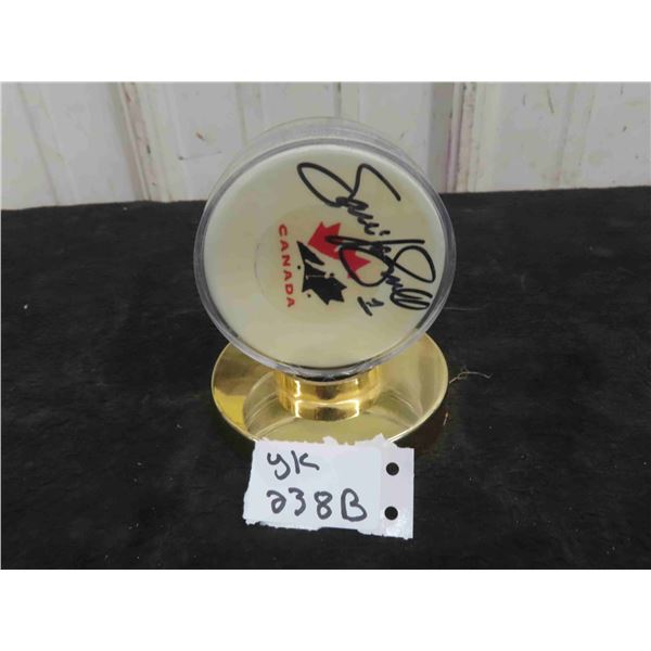 Sami Joe Small Autographed Team Canada Puck