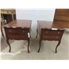 Image 1 : 2 Walnut End Tables / Night Stands 2 Drawer 22'' x 