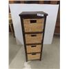 Image 1 : Wood + Wicker 4 Drawer Organizer 43'' x 14'' x 15'' 