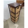 Image 2 : Wood + Wicker 4 Drawer Organizer 43'' x 14'' x 15'' 