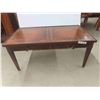 Image 1 : Antique Coffee Table with Leather Inlay & 2 Drawers 