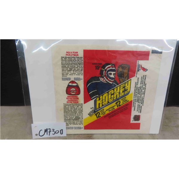 1977.78 O Pee Chee Hockey Wrapper 