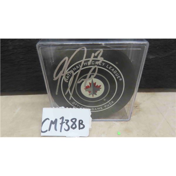 Signed Brandon Taneu Winnipeg Jets Puck 