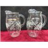 Image 2 : 3 Vintage Bartlett Etched Water Pitchers with 