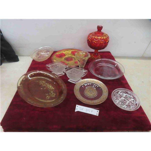 Crystal/Cut Glass Serving Platters, Bowls, Creamer