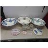 Image 1 : 3 Vintage Basins, Pitcher, Vase & 2 Lids 