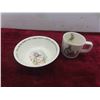 Image 7 : German Hand Painted Plate, Shaving Mugs, Wedge