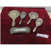 Image 1 : Vanity Silver Plated Mirror and Brush Set 