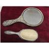 Image 2 : Vanity Silver Plated Mirror and Brush Set 