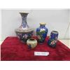 Image 1 : 4 Vintage Chinese Cloisonne Vase (Heights 