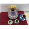 Image 2 : 4 Vintage Chinese Cloisonne Vase (Heights 