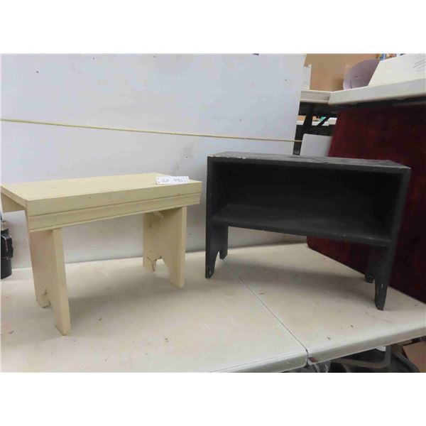 2 Wood Benches 24'' x 10'' x 18'' H & 20'' x 10'' 